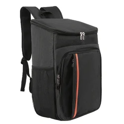Double Shoulder Insulated Outdoor Backpack - Large Capacity, Durable, and Waterproof for Picnics, Camping, and Sports (Black)