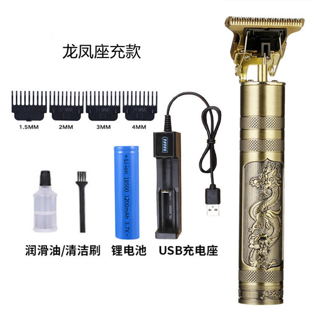 direct sales T9 dragon and phoenix Buddha head hair clipper electric clipper razor retro oil head fader