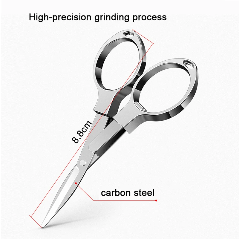 Portable Folding Carbon Steel Fishing Scissors Multifunctional Needlework Cutting Tools Mini Tackle Supplies