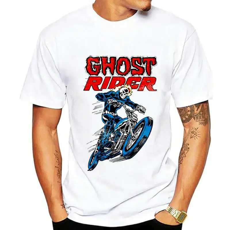Europa Ghost Rider T Shirt Uomo Drift Moto Biker Demon Skull T-Shirt Satanic Manica Corta Top Girocollo 100% Cotone T-Shirt Maschili