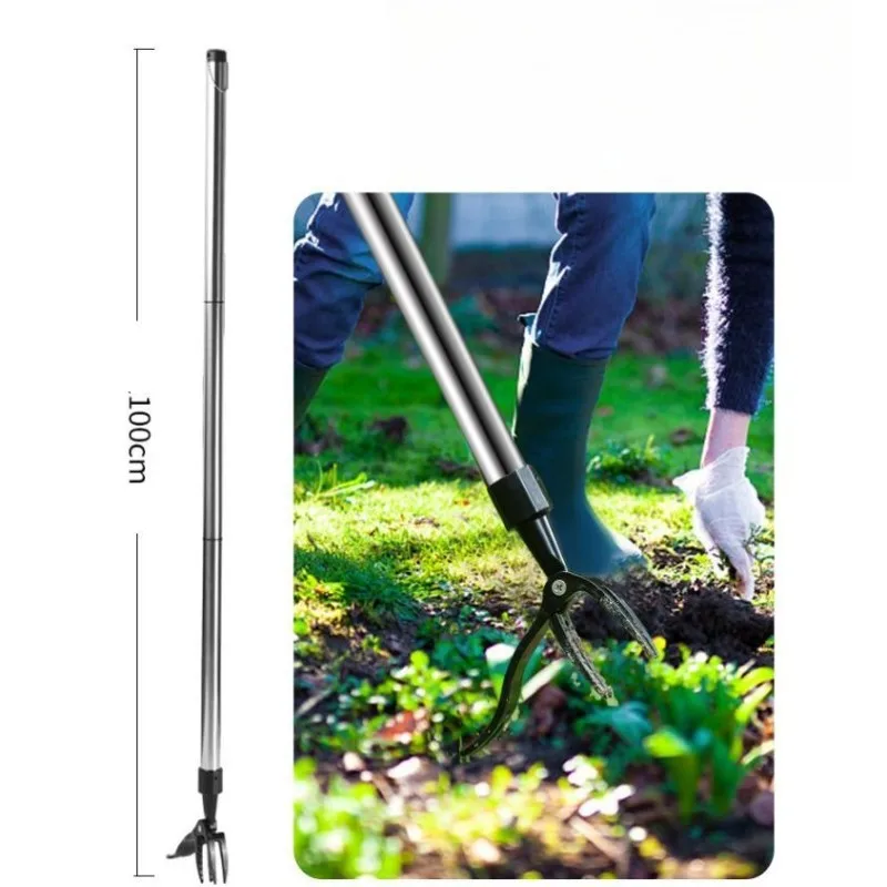Long Handle Standing Foot Weeder Machine Outdoor Garden Lawn Weed Removal Portable Weeding Head