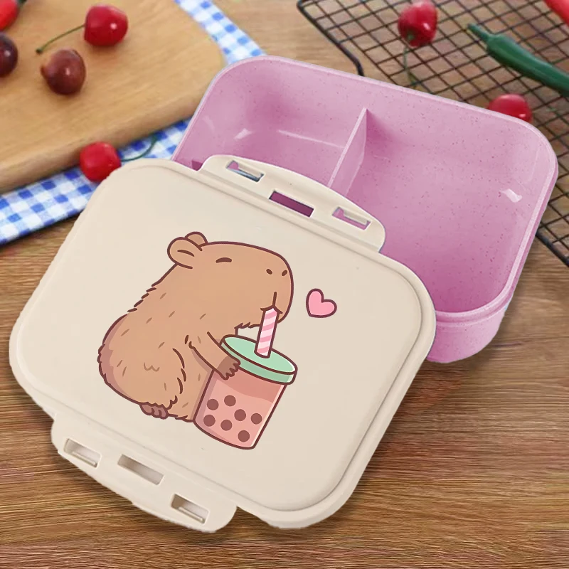 Capybara Bento Lunch Box Anime Animals Figures Food Storage Containers Cartoon Kawaii Boys Girls Picnic Lunchbox Dinner Cases