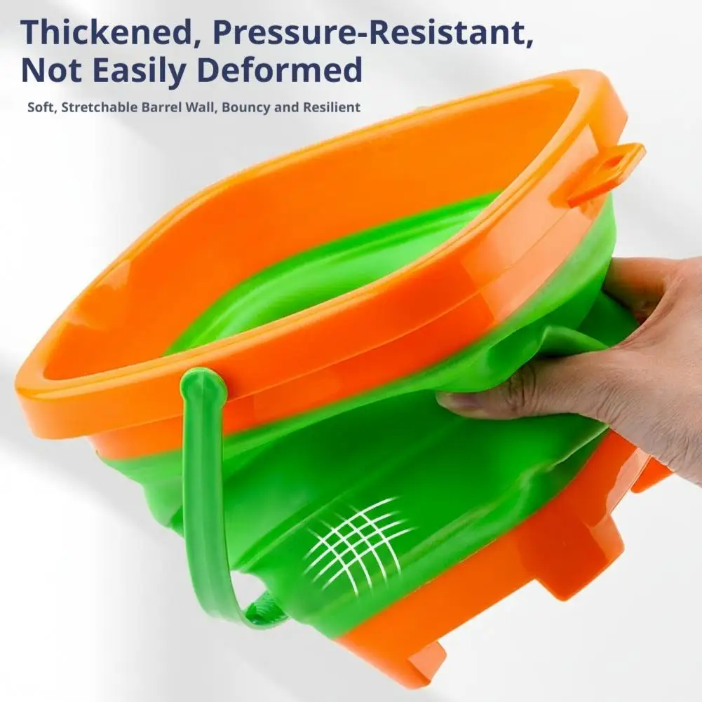 여름 야외 해변 물놀이 모래놀이 접이식 바구니 해변 어린이 장난감 모래 파기 삽 세트 접이식 바구니 장난감