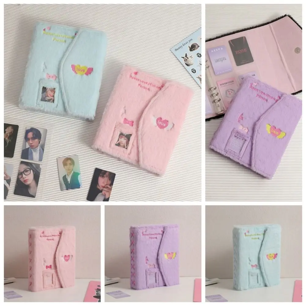 3 Inch Photo A5 Kpop Idol Photocard Binder Loose-leaf Book Jacket Idol Photo Album Plush 6-hole Card Holder Fans Supplies
