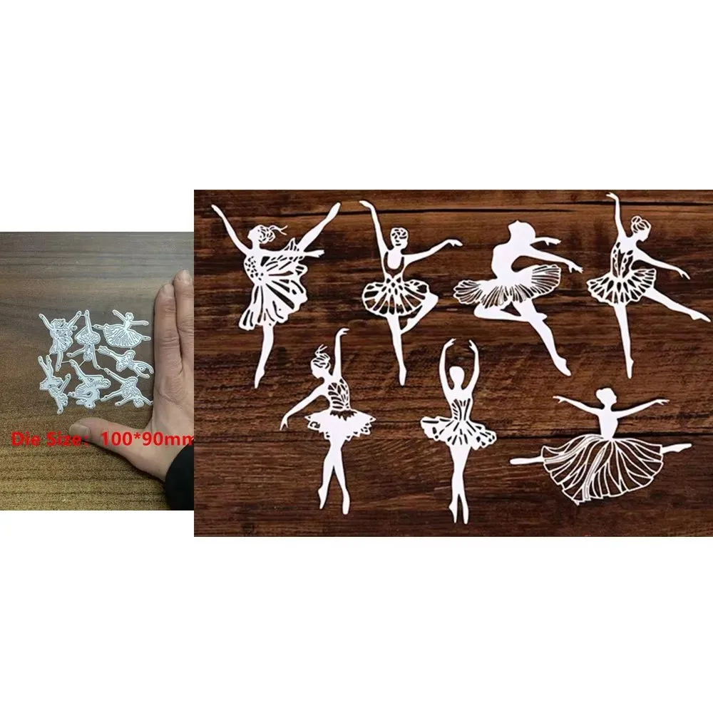 1pc 발레 소녀 금속 커팅 다이 장 DIY 스크랩북킹 스틸 공예 다이컷 엠보싱 종이 카드 스텐실