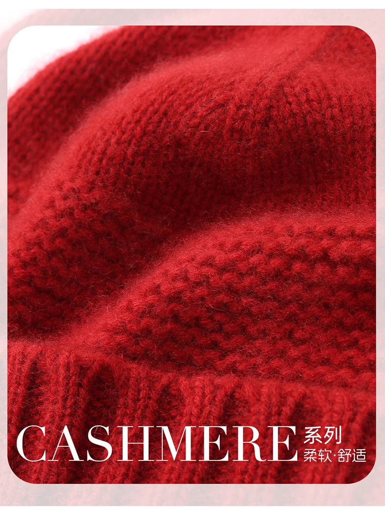 Wintermütze aus reinem Kaschmir für Damen, gestrickte warme modische Gehörschutz-Wollmütze, kältebeständige und kältebeständige Mütze – Detail 22