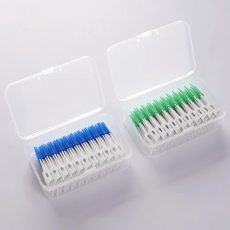 

150/200Pcs Dental Silicone Interdental Brush Orthodontic Teeth Gaps Cleaning Brush Soft Floss Toothpick Oral Hygiene Care Tools