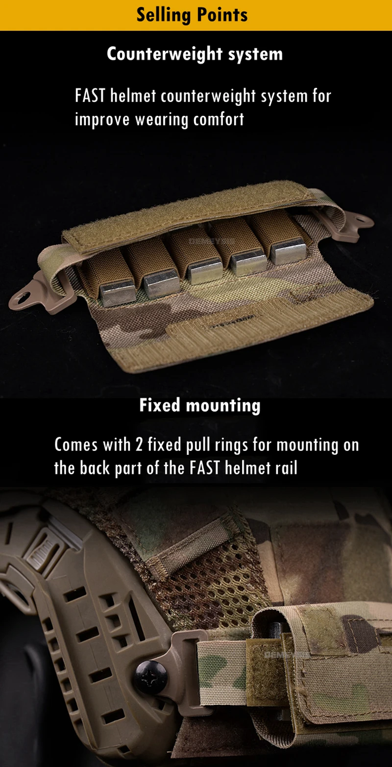 Description Picture 5 of itemTactical Helmet Balance Counterweight Bag Hunting Combat CS Helmets Counterbalance Weight Bags Airsoft Helmets Accessories