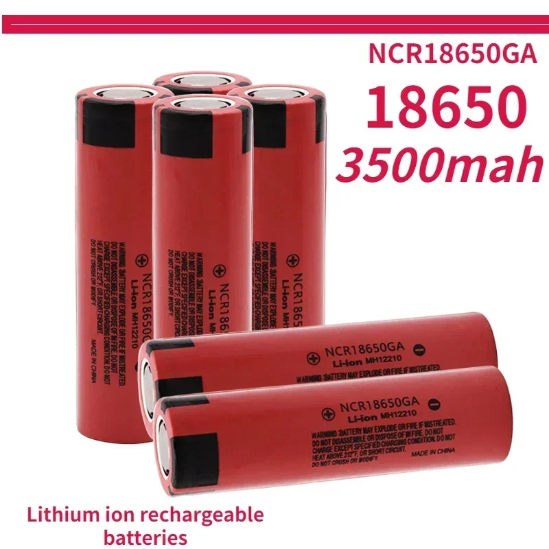 100% New Original NCR 18650GA High Discharge 3.7V 3500mAh 18650 Rechargeable Battery Flashlight Flat-top Lithium Battery