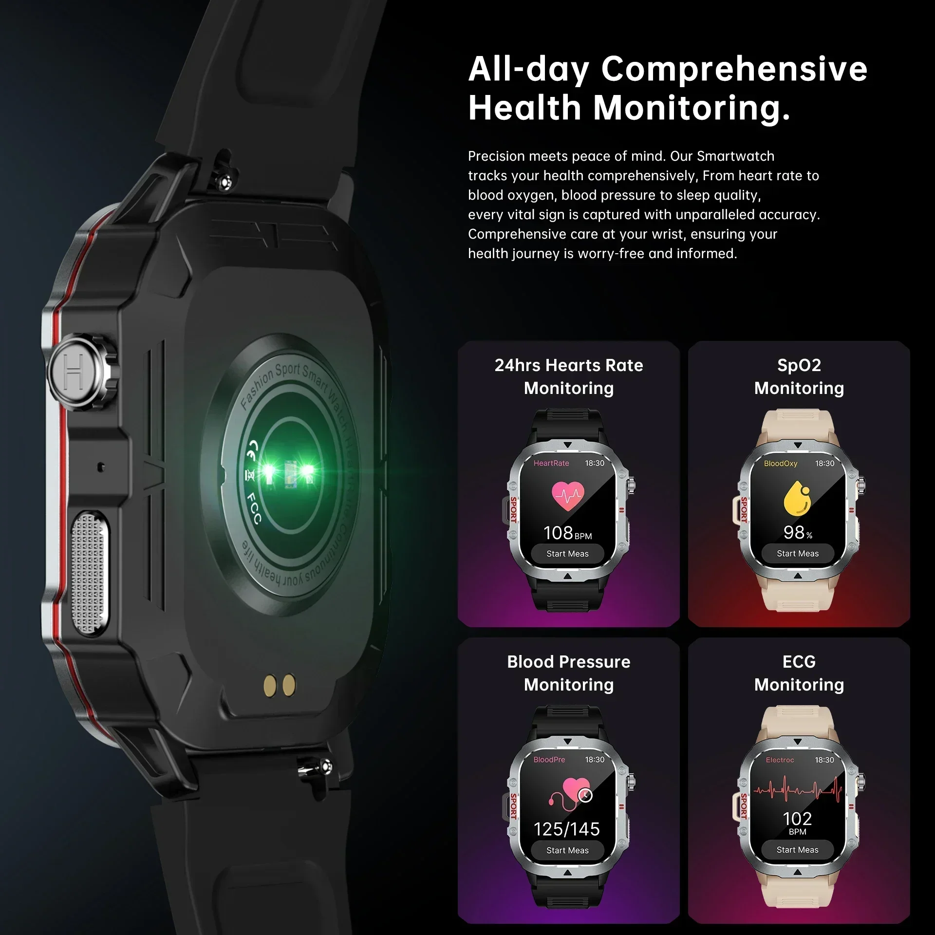 2025 New for Xiaomi Military Smart Watch Men Waterproof Outdoor Sports Fitness Tracker Health Monitor 2.19" BT Call Smartwatch 6