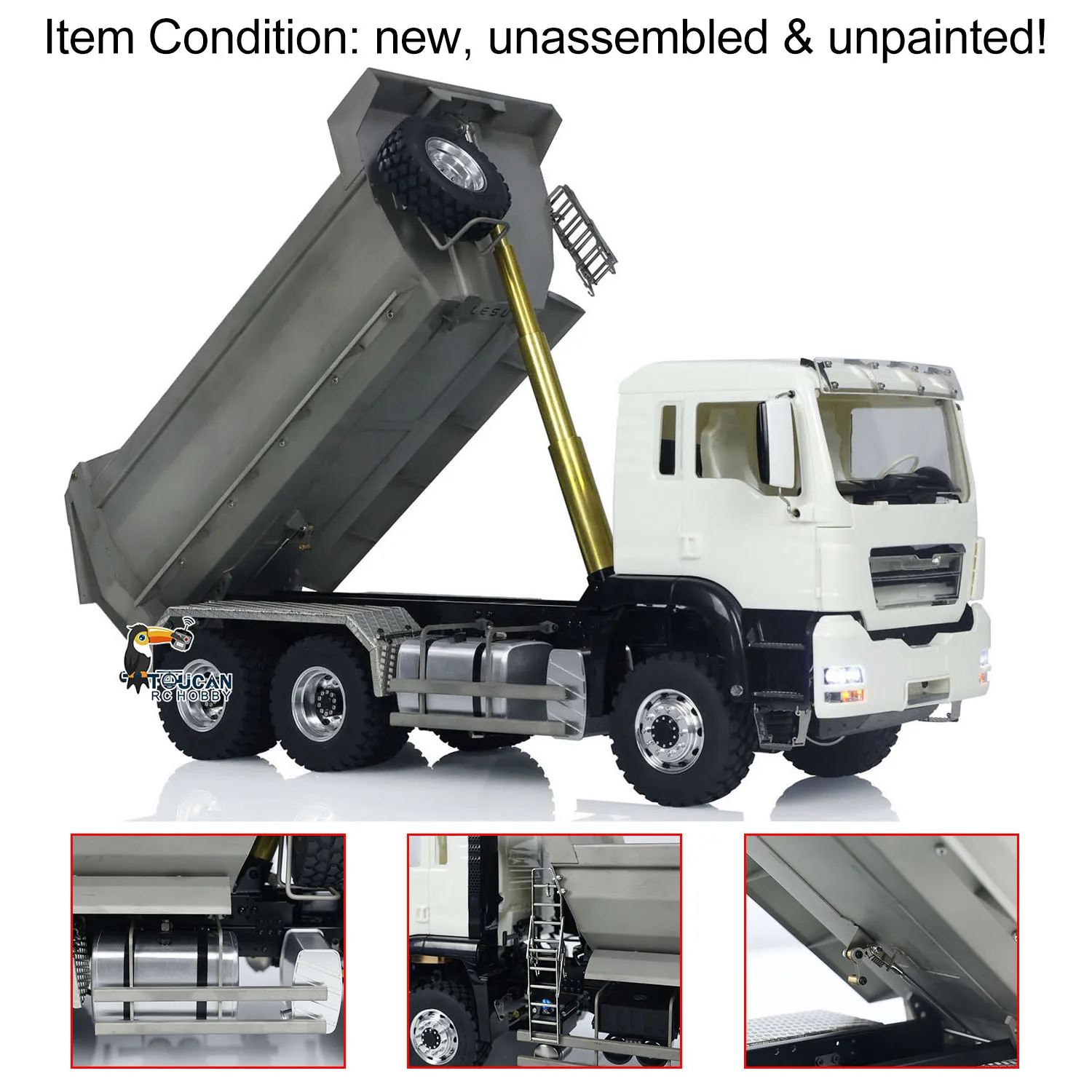 In Stock 6*6 LESU RC Hydraulic Dump Truck 1/14 Remote Control Dumper Car Tamiyaya Tipper Model Light Sound Set Toys TH02557 2