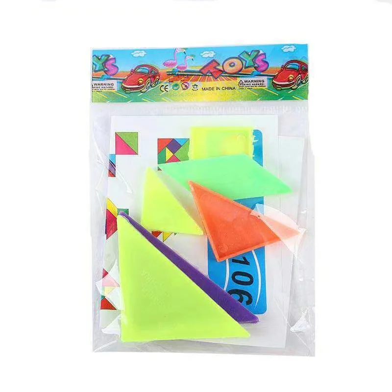 Mini Puzzle Tangram Puzzle Parent-child Game Toys Kids Baby Shower Birthday Party Gifts Pinata Party Favors 12 Packs