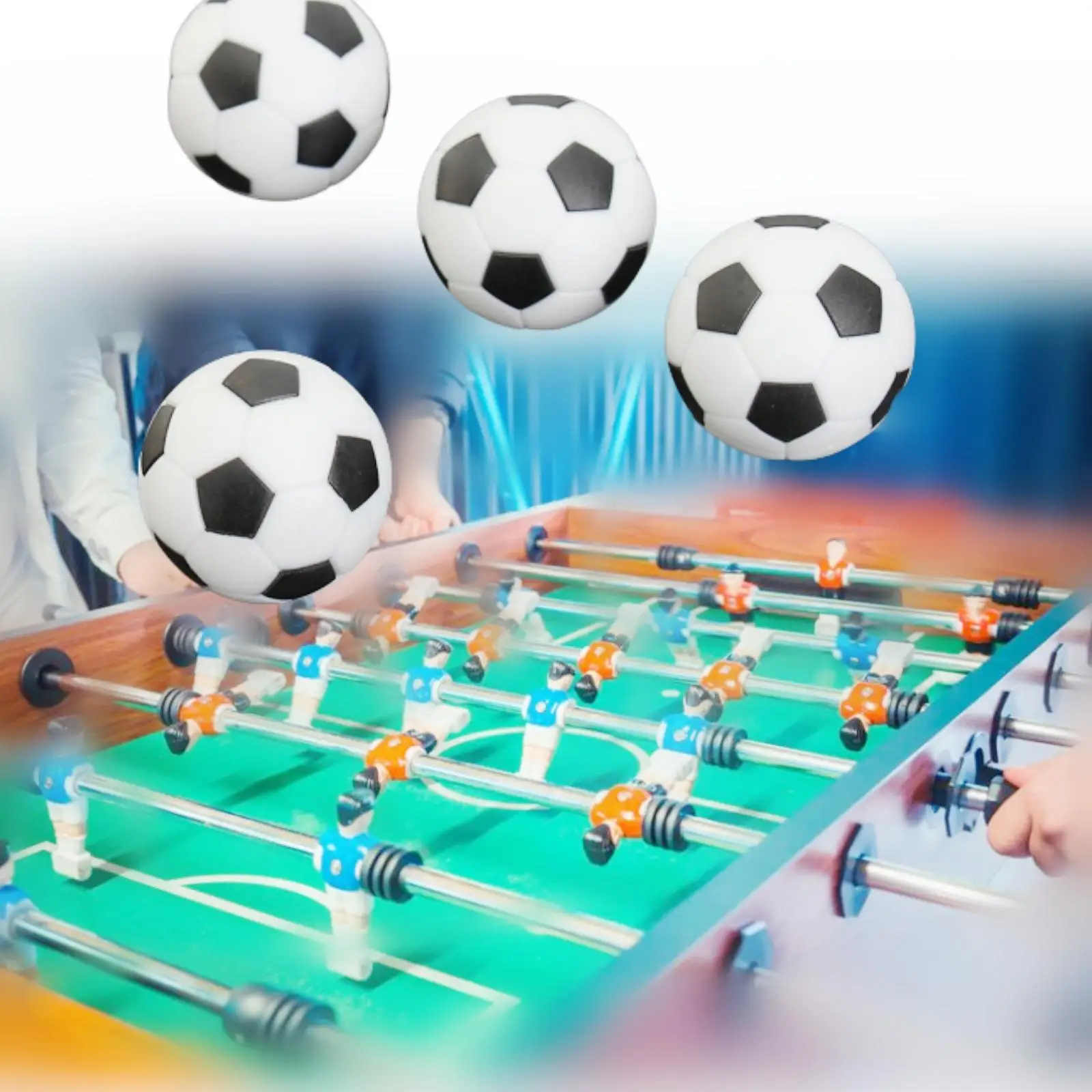 32mm Table Soccer Balls Replacement Football Game Mini Resin Tabletop Soccer Black And White Balls Indoor Party Boardgame 1Pcs soccer ball