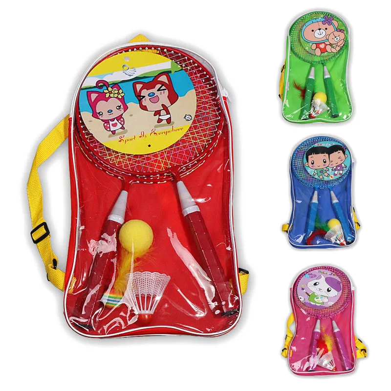 

Badminton Rackets with 3 Balls and Storage Bag Cartoon Badminton Rackets Set for Children Entertainment Toy Sport Training