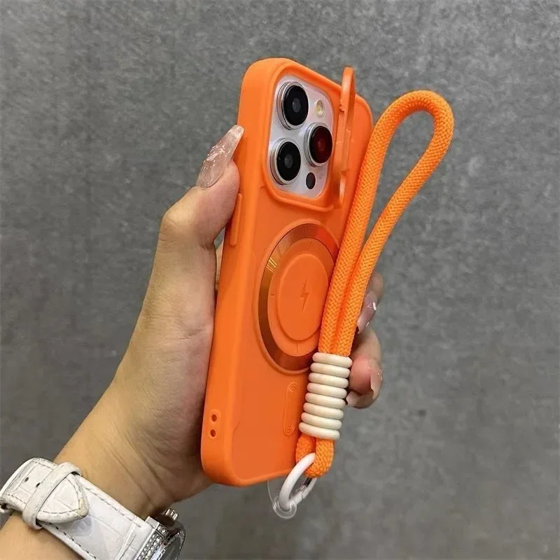 Luxury Flip-Up Lens Holder Case with Fashion Nylon Wristband Lanyard