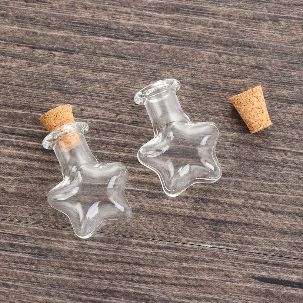 5pcs Mini Glass Cork Bottles Empty Sample Jars Wishing Bottle Home Decoration DIY Jewelry Pendants Cork Stopper Storage Vial mini glass bottles