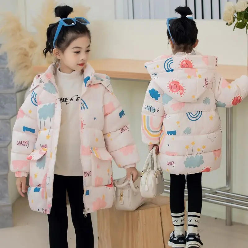 

Новинка 2023, хлопковая одежда для девочек, модные детские куртки с защитой от холода для милых принцесс, парка для девочек, одежда для подростков, 7 цветов