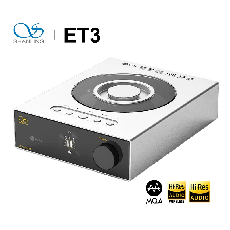 SHANLING ET3 HIFI CD Transport Player Wireless WiFi Streaming Hi-Res Audio Full-Featured Digital Turntable Bluetooth 5.0 PCM768