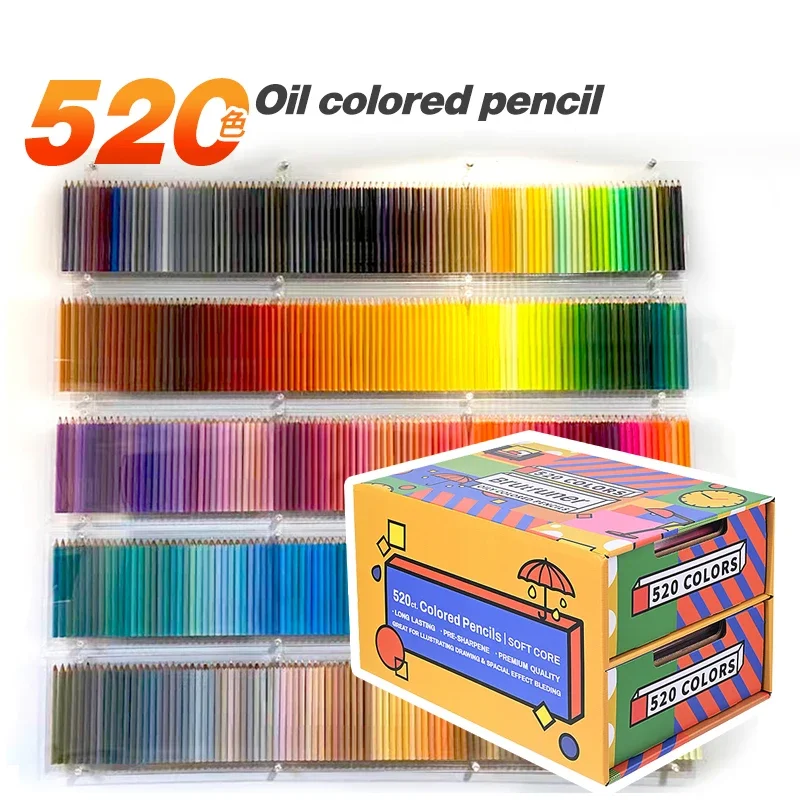 

Drawing Professional Set Sketch Art Colored Oil Pencil Supplies Soft For Coloring Artist s Brutfuner 520pcs Colors