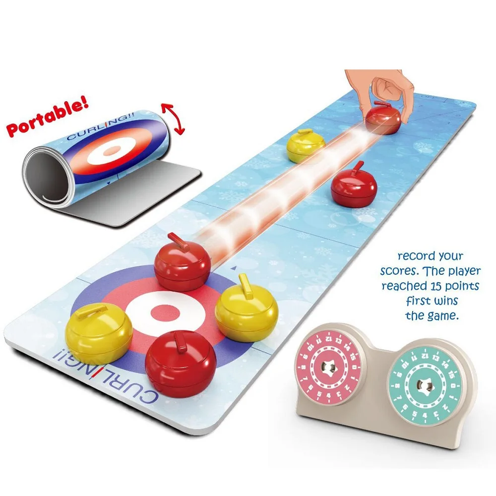 

Table Top Fun Family Games Foldable Mini Curling Ball Tabletop Curling Game For Kids Adults Teens Boys Family School Travel