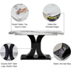 Dining Table Set for 6, Marble Kitchen Table Chair Set for 6, Rectangular Kitchen Table with 6 Pu Leather Upholstered Chair 3