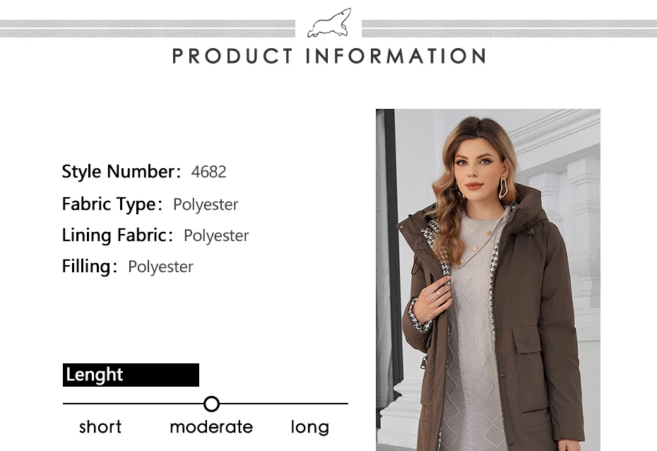 ICEbear Winter 2024 Women's Jacket Reversible High Quality Zipper Hooded Jacket Brand Fashion Parka Women's GWD4682I