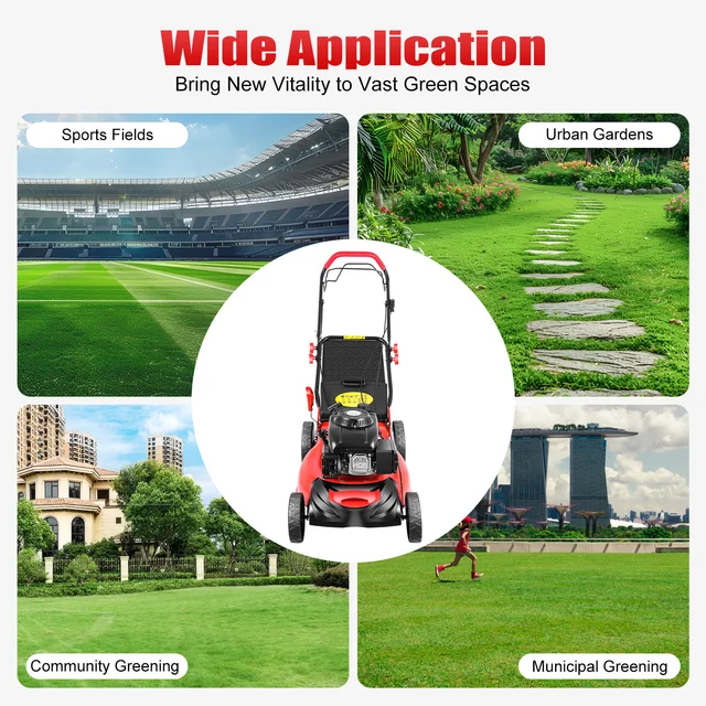 Self-Propelled Gas Lawn Mower 5HP 140CC, 20 Inch Cutting Width with 60L Grass Bag, 8 Height Adjustable 4-Stroke Engine 5 Self-Propelled Gas Lawn Mower 5HP 140CC, 20 Inch Cutting Width with 60L Grass Bag, 8 Height Adjustable 4-Stroke Engine 5