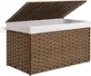 160 Liter Storage Box, Wicker Blanket Storage Basket with Handles, Foldable, Removable Fabric Liner 2
