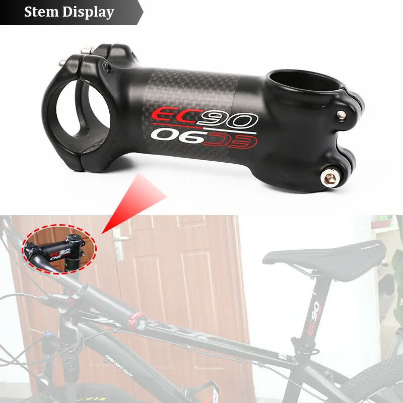 Aluminum Alloy+Carbon Fiber Bicycle Stem 60-120mm 6/17 Degree 1-1/8'' Bike Handl
