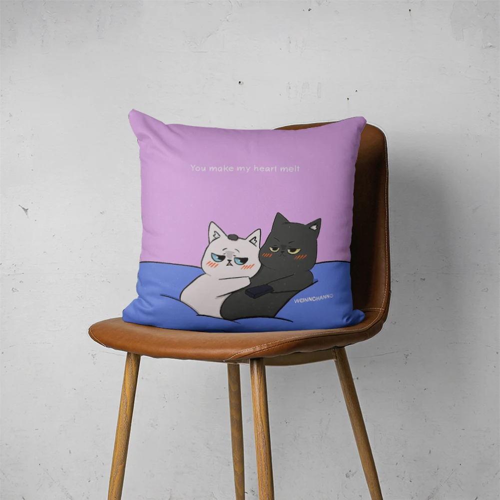 

CUTE CAT PILLOW 008 Customizable Bedroom Bed Sofa Hotel Car Lumbar Pillow Fashion Decorative Pillow Cover