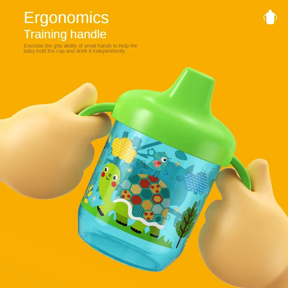 Baby Learning Drinking Cup Double Handle Flip Lid BPA Free Leakproof Infants Water Cups Bottle Duckbill Cup Lid Drinking Cup Drinking Water Bottle