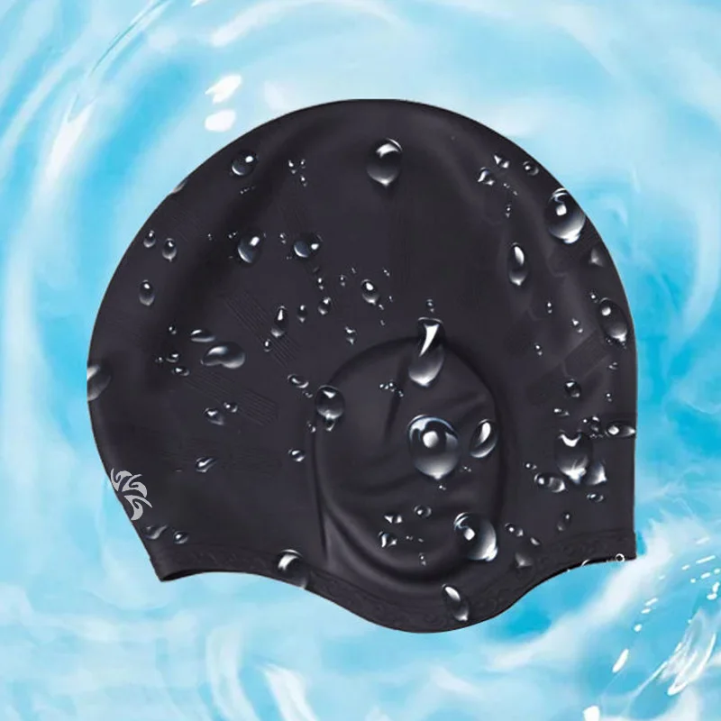 Professional Silicone Swimming Cap Equipment For Men and Women Large Waterproof With Long Hair and Ear Protectors swimming cap