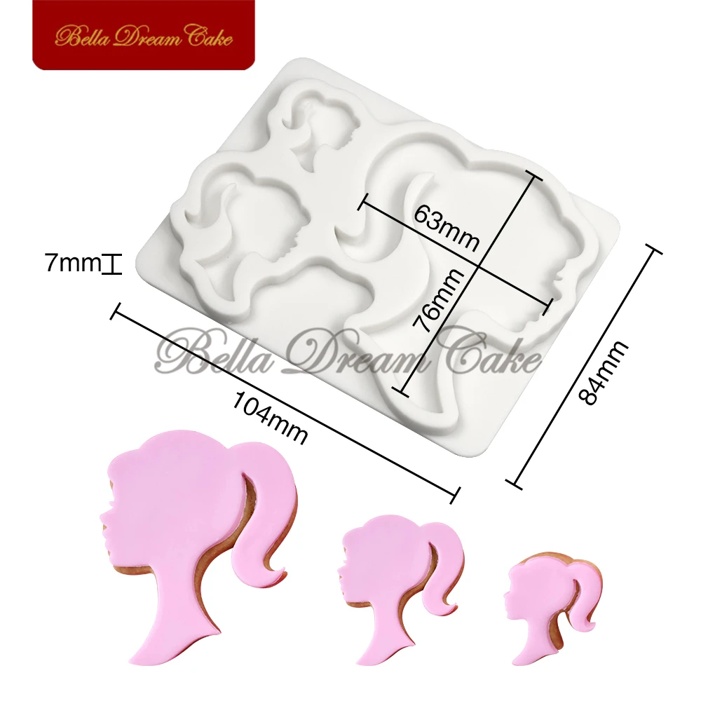 3D Fashion Girl Design Silicone Mold Chocolate Fondant Cupcake Mould DIY Clay Resin Model Cake Decorating Tools Kitchen Bakeware silicone mold flower silicone mould