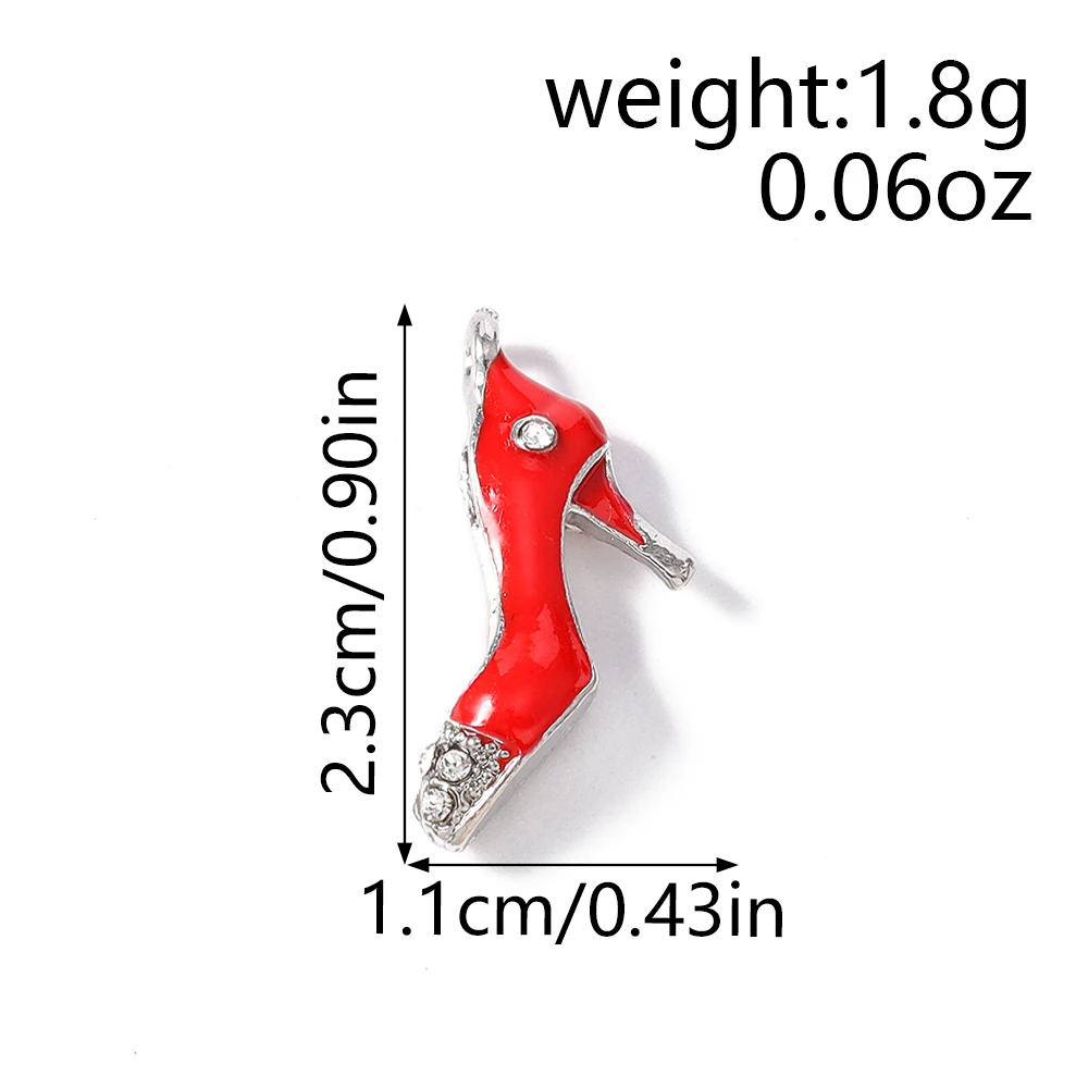 Tusember 10 Stück Niedliche Kristall-Lippen Handtaschen-Schuh-High-Heel-Anhänger für Halsketten Ohrringe Armbänder Bastelbedarf – Detail 9