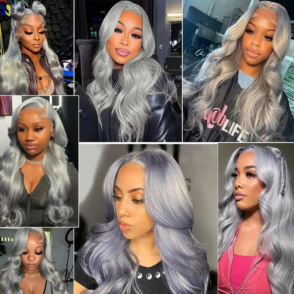 10-30 Inch Body Wave Bundles Human Hair Sliver Grey 100% Unprocessed Brazilian Human Virgin Hair Double Weft For Women 1/3/4 PCS 6