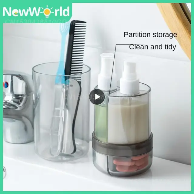 Mossa Meg A Multifunkciós Egészségügyi Sampon Rácsos Kupa Utazási Tároló Tabletta Doboz Fogkefe Hordozható Testmosás Háztartási Termékeket Palackozva
