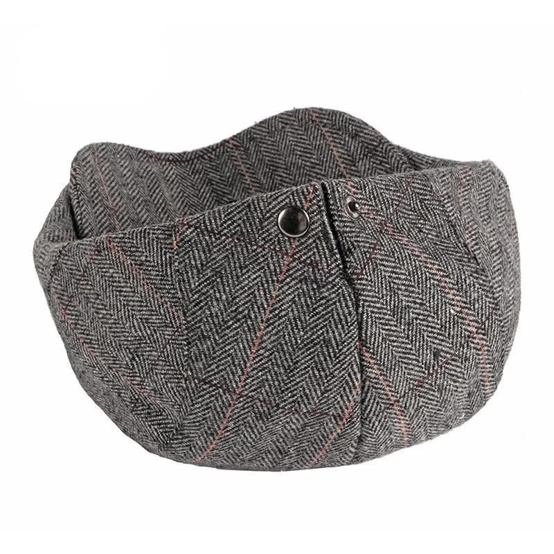 Men's Hats Autumn Winter British Western Style Striped Berets Caps Warm Wool Advanced Flat Ivy Cap Vintage Beret for Men berets hat