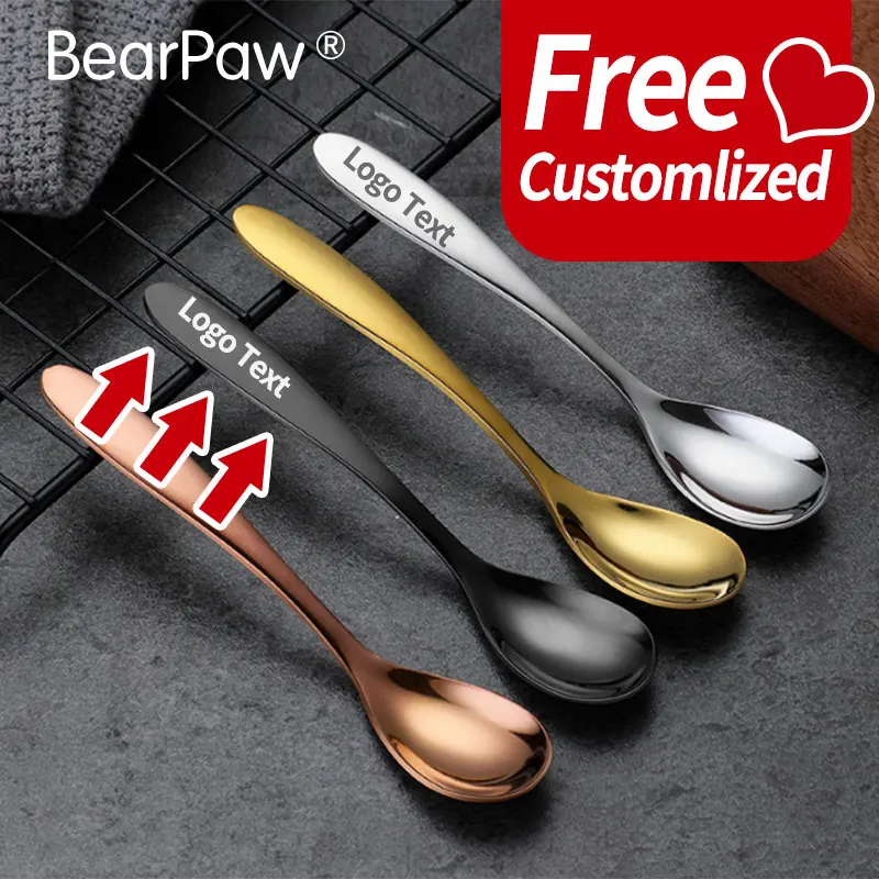 10pcs tea spoon coffee spoon dessert ice cream spoon tableware Tools free customization