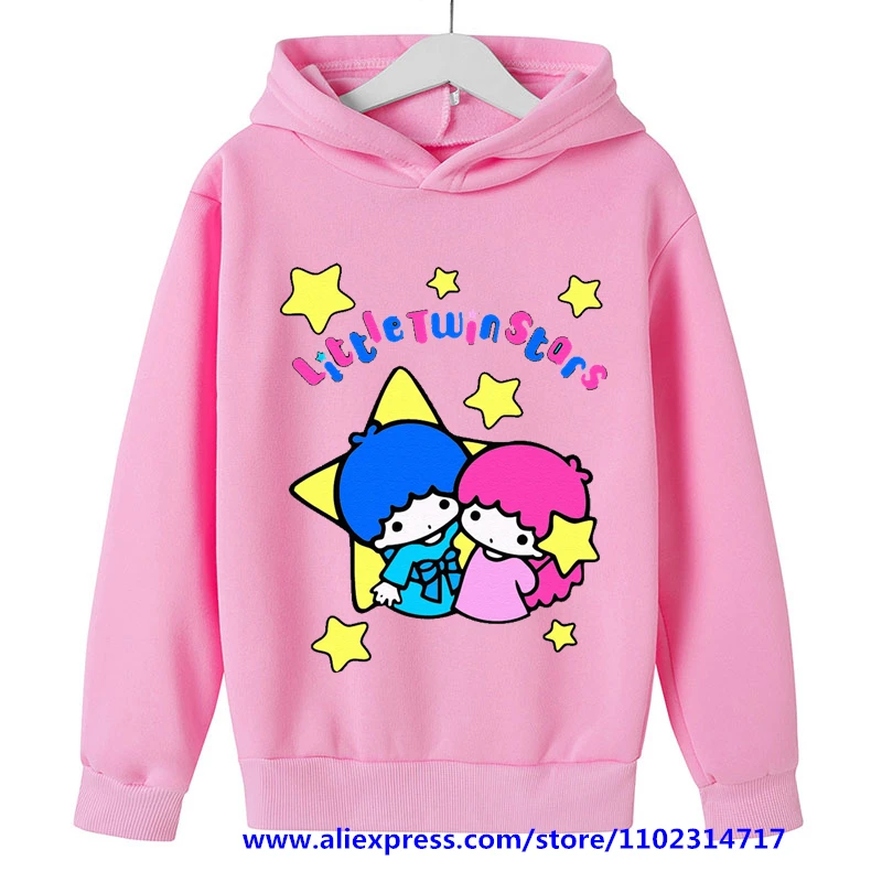 Kawaii Kids Little Twin Stars Hoodie Girls Clothing Long Sleeve Sweatshirts  Spring Autumn Sanrio Cartoon Casual Hooded MINISO - AliExpress