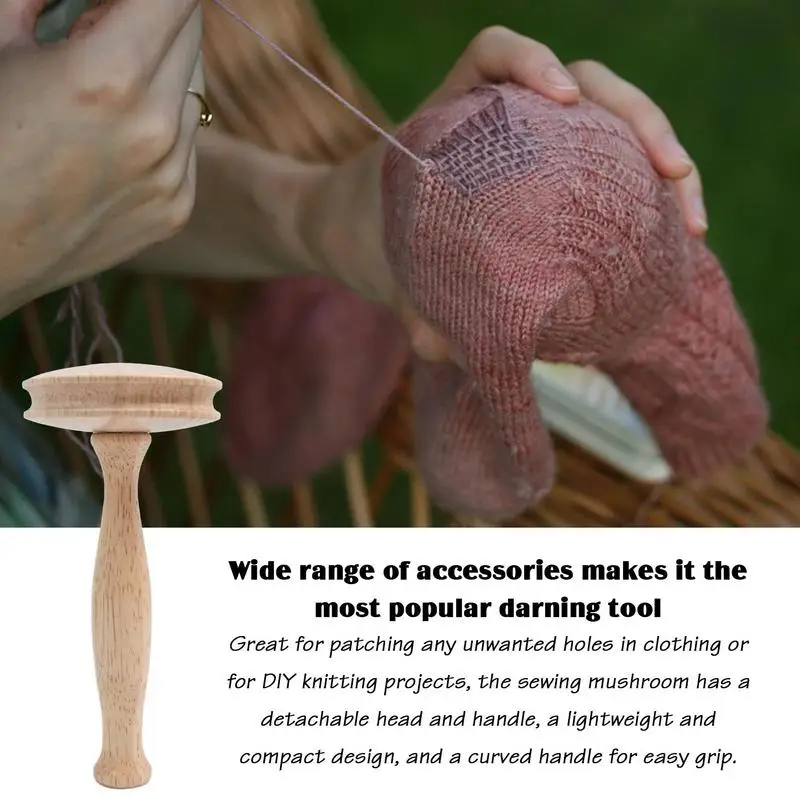 Dřevěný látací nářadí souprava hladký oblečení ponožka děr houba darner DIY ruční práce látací nitka náplast zašívání nářadí sada