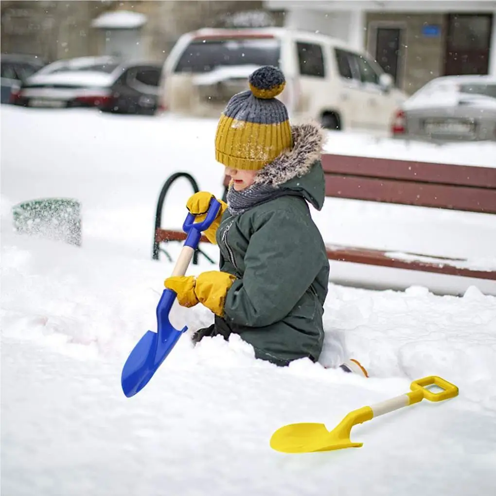 Pelle de plage - 1 jouet de plage pour enfant - Pelle à neige avec poignée  en bois - Pelle légère - Couleur : jaune