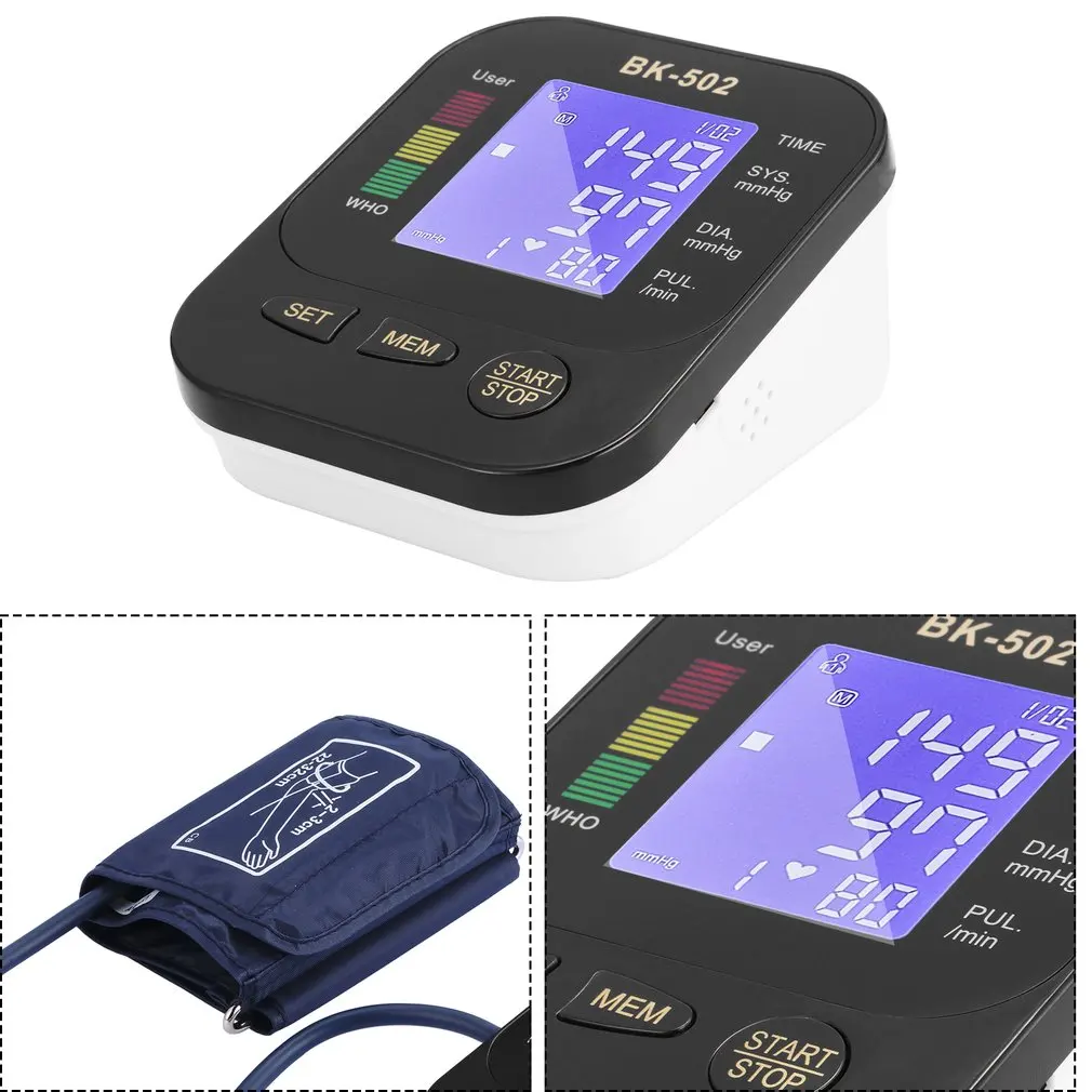 New Health Care Monitor Automatic Digital LCD Display Wrist Blood Pressure Monitor Heart Beat Rate Pulse Meter Measure White