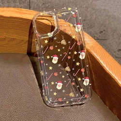 Winter Christmas Graphic Print Shockproof Clear Case - Festive Soft Cover - iPhone 15 Pro (4)