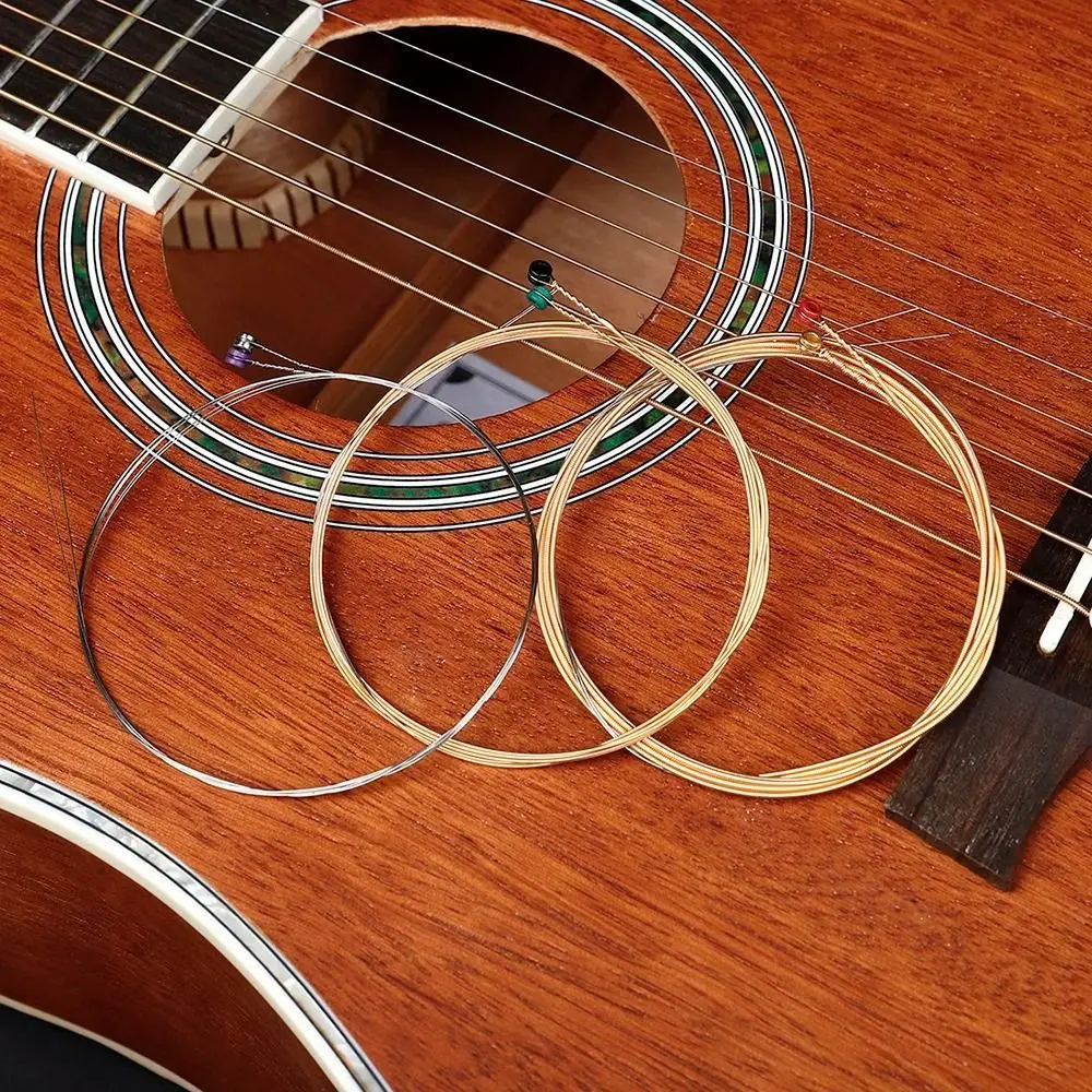 

Enhanced Sound Folk Guitar Strings Enhanced Durability Hexagonal Steel Core Guitar Brass String Universal 6pcs/set