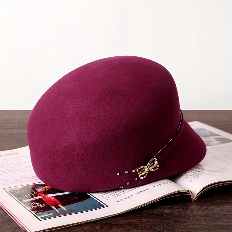 Wool Duck Tongue Hat Children's Autumn/Winter New Retro Newspaper Children's Hat Winter Fashion Wool Trendy Felt