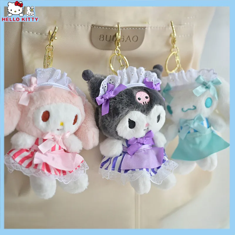 

Kawaii Sanrio Plush Keychain Cartoon Kuromi Cinnamoroll My Melody Stuffed Doll Car Keyring Pendant Bag Christmas Gifts for Girls