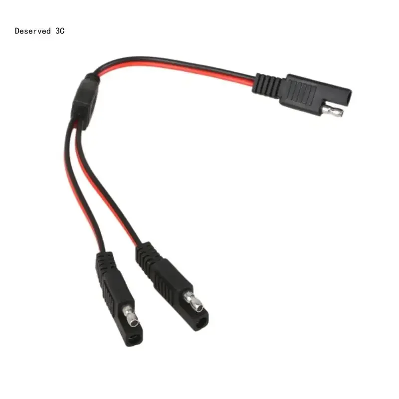 18AWG SAE Y Splitter 1 to 2 SAE Connectors Power Automotive Extension Cable Splitter Cable Connectors
