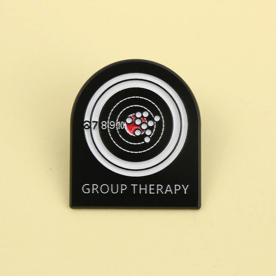 Cartoon soziale Psychologie GROUP THERAPY Emaille Metall lustige Anstecknadel Brosche Abzeichen DIY dekorative Patch Schmuck Geschenk für Freunde