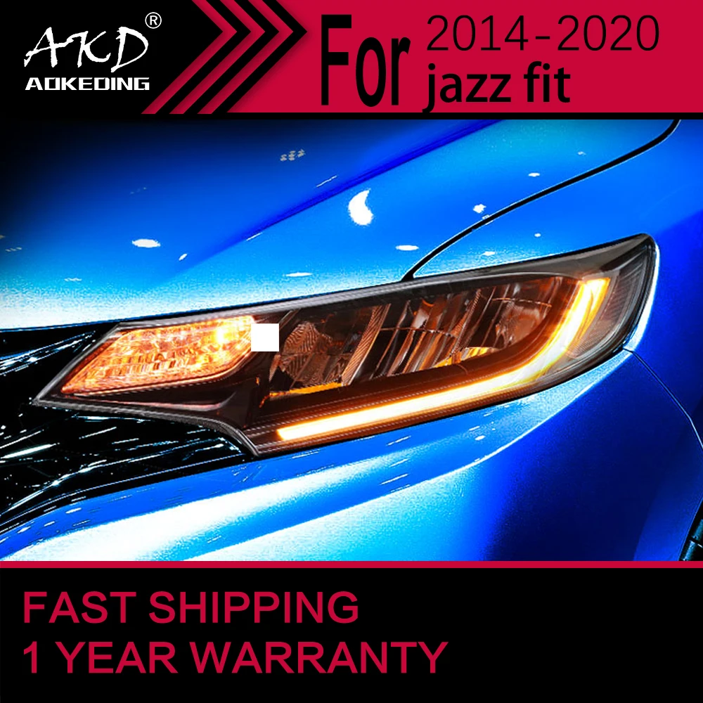 

Car Lights for Honda Jazz Fit Headlight 2014-2020 Fit Head Lamp Drl Projector Lens Automotive Accessories