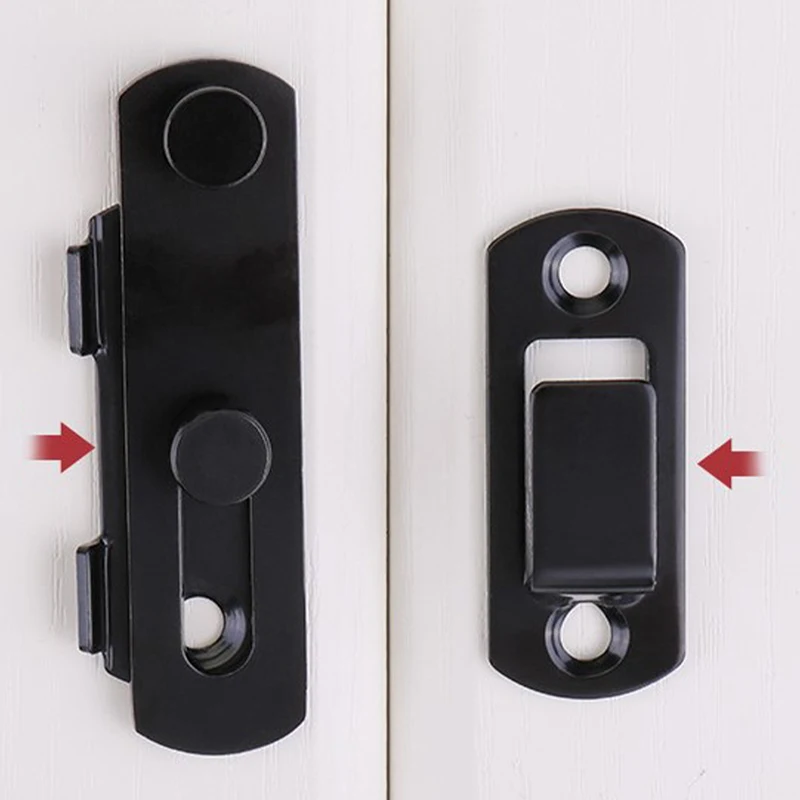 Door Lock Guard Latch Bolt 90 180 Degree Stainless Steel Toggle Latch Sliding barn Door Lock Black Iron Right Angle barn door latch sliding door latch door lock latch